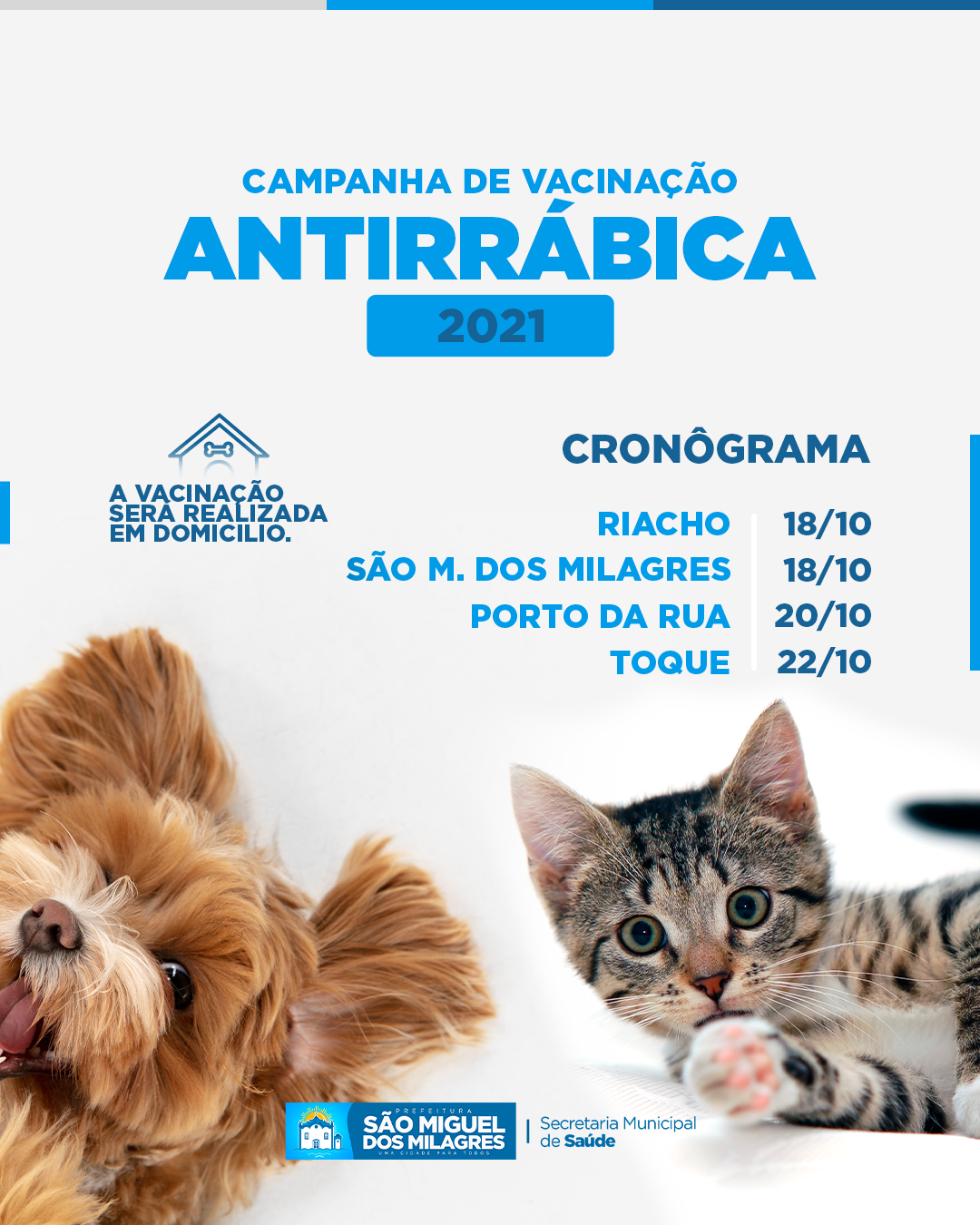 Vacinação antirrábica em São Miguel dos Milagres